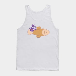 Colorful fish with purple flowers Tank Top